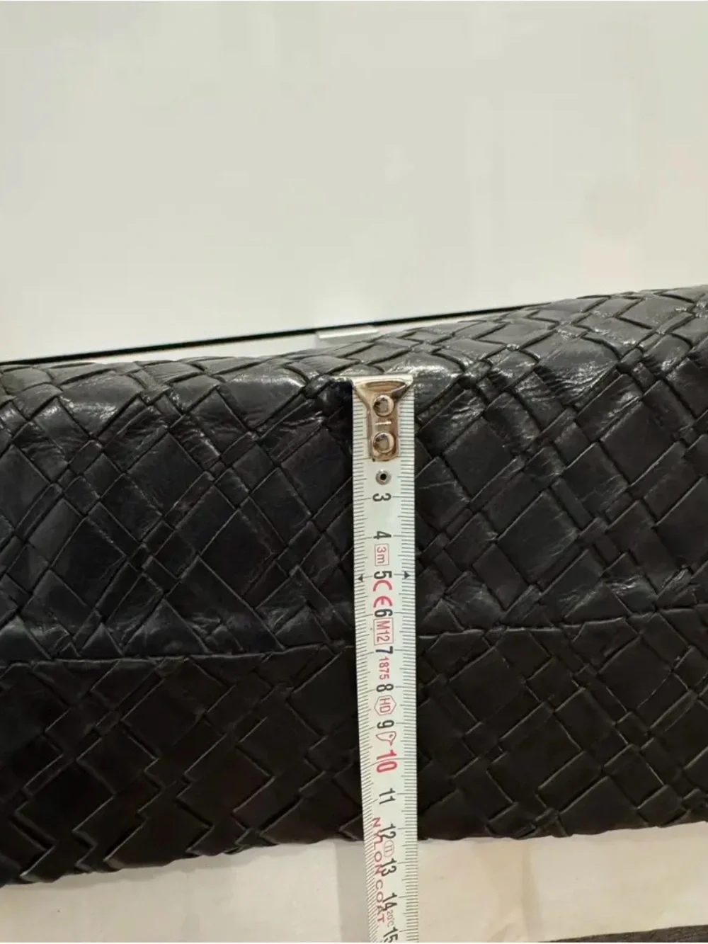 Massimo Dutti Black Woven Leather Tote